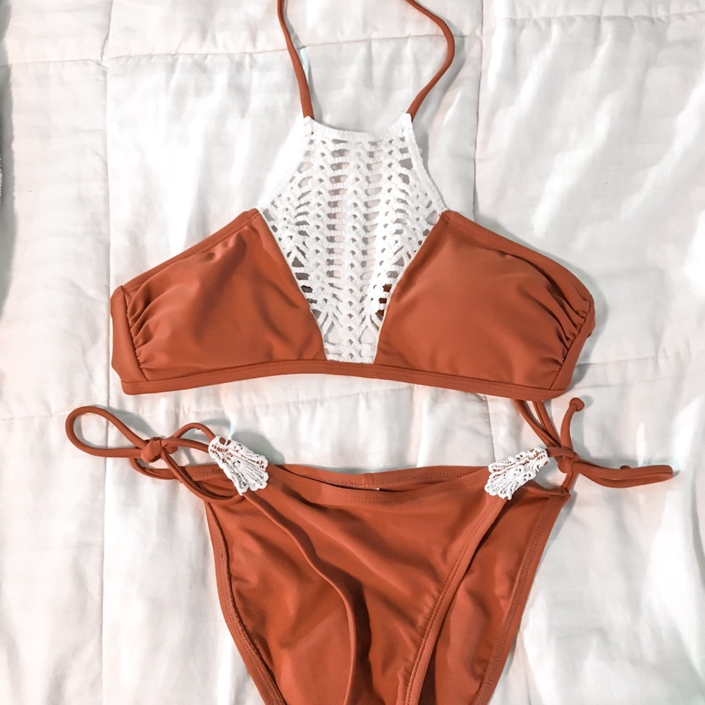 Rust Colored Crochet Bikini